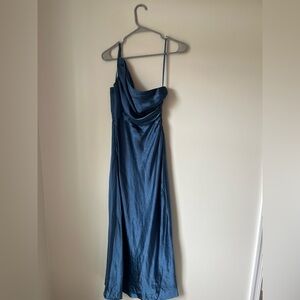 Angel Biba One Shoulder Navy Dress